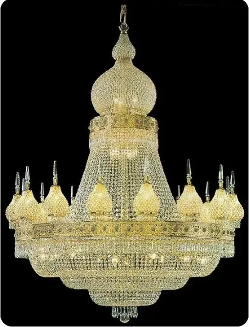 Factory Price Luxury Custom Large Islamic Style Antique Crystal Chandelier Pendant Lighting